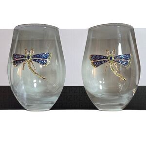 Dragonfly Stemless Wine Glasses